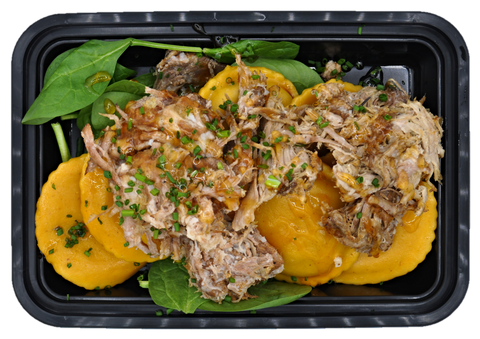 PUMPKIN RAVIOLI PULLED PORK